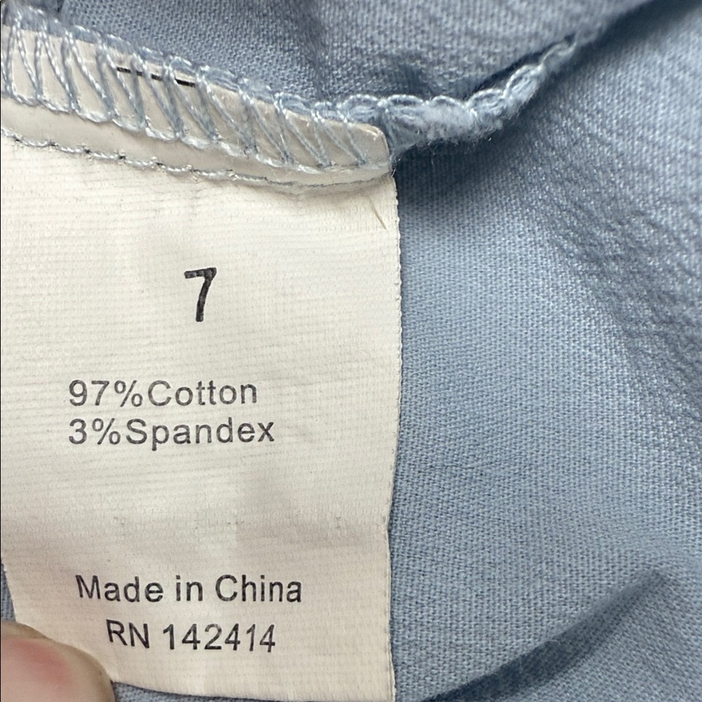Blanc Kid’s Light Blue Short-Sleeve Polo Shirt  (button missing ) size 7 - Picture 9 of 10